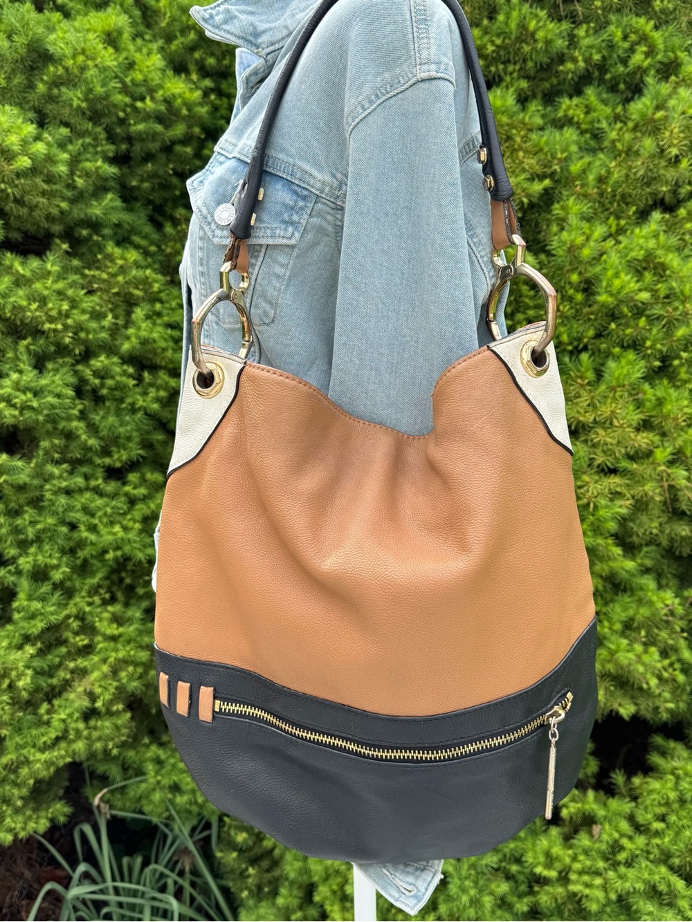 orYANY Colorblock Hobo in Buttery Soft Leather